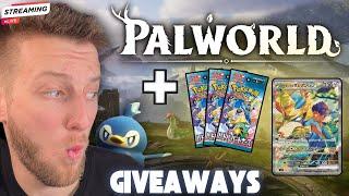 LIVE  - Life-long Pokemon Stud Plays PALWORD for the FIRST TIME with Pokemon Card GIVEAWAYS!