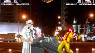 MUGEN無限格鬥 Colonel Sanders VS McDonald【Watch Mode】桑德斯VS麥當勞【觀戰模式】