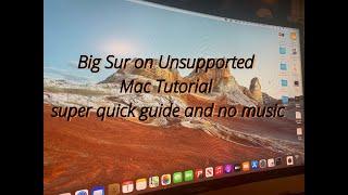 Super Fast Quick Guide to Big Sur Patcher with no music