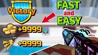 How To Win Games FAST and FREE TO PLAY | Farm Coins, Keys, XP, ect. | Pixel Gun 3D