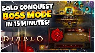 Boss Mode Conquest Solo in 15 Minutes Using T16 Demon Hunter Build Diablo 3 Season 28!