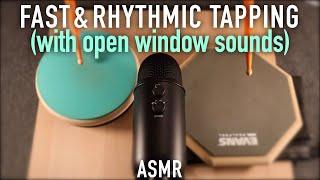 ASMR Fast & Rhythmic Tapping With Open Window Sounds (Rain, Birds, etc.) No Talking