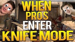 CS:GO - WHEN PROS ENTER KNIFE MODE!(1v5 ACE KNIFE,SNEAKY KILLS)