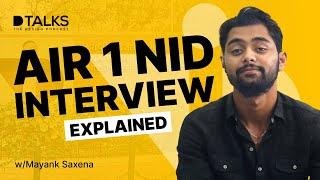 How to clear NID Interview ? Explained by NID AIR 1 Mayank Saxena