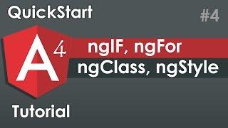 Angular 4 QuickStart Tutorial - Angular 4 Directives  (ngFor, ngif , ngClass, ngStyle )