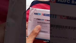 Paytm Hdfc bank Credit card Unboxing. pre approved limit 25000 #earnmoneyonline #viralshort cashback