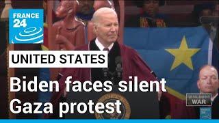 Biden faces silent Gaza protest at Martin Luther King Jr's college • FRANCE 24 English