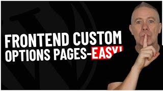 Custom WordPress Frontend Dashboard - NEW Options Pages