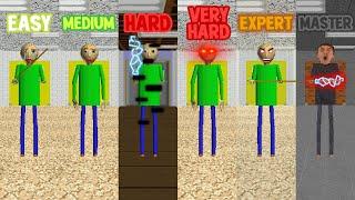 Baldi Basics Difficulty Modes: Easy to Master even Harder - All Perfect!