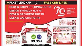 Paket Lengkap Desain Dirgahayu HUT RI 79 - Spanduk Backdrop Pamplet Gapura Siap Cetak(Free CDR PSD)