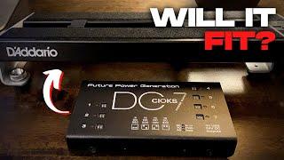 How the Cioks DC7 fits under the D'Addario XPND Pedalboard!