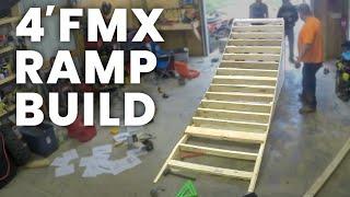 Wood FMX Ramp Build Time Lapse and First Ride - 4' 3" Destruction Ramps