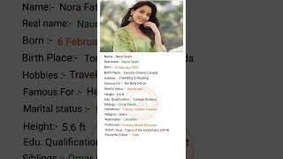 Beautiful Actress Nora Fatehi ji ka Biography #shorts #viral #youtubeshorts #shortvideo #viralvideo