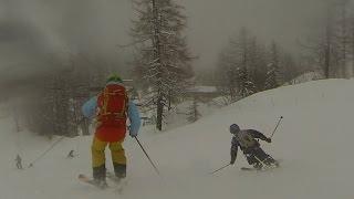 2 GoPro camera angles Pt2: tracking the guy in front, Chamonix Jan 2016