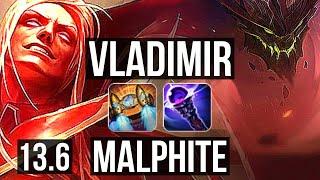 VLADIMIR vs MALPHITE (TOP) | Rank 2 Vlad, 75% winrate, 1/0/5 | TR Challenger | 13.6