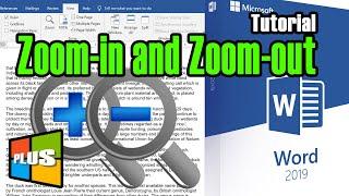 Microsoft Word 2019 Tutorial || Zoom in and Zoom out