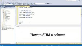 How to SUM a COLUMN in SQL