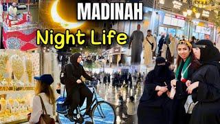 MADINAH City Night Life | Madinah ️Walking Tour | How Peace and Beautiful Madinah Street, Saudi 