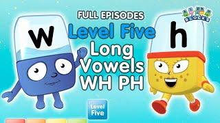 #BacktoSchool - Alphablocks Level Five | Long Vowels - WH PH | Full Episodes | Learn How to Read