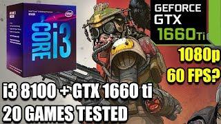 i3 8100 paired with GTX 1660 ti - 20 Games Tested at 1080p - Enough for 60 fps? - Performance Test