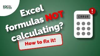 14 REASONS Excel formulas are not calculating | Excel Off The Grid