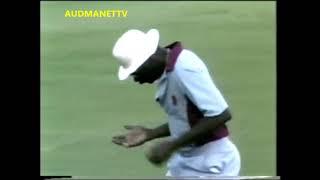 Clive Lloyd puts down a sitter in the Slips off Winston Davis