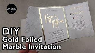 Modern Gold Foil Marble Pocketfold Invitation | Wedding Invitations DIY | Heidi Swapp Minc