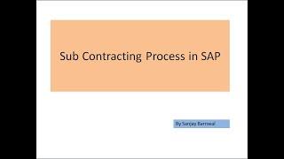 SAP Subcontracting Process