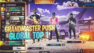 FREE FIRE GRANDMASTER SQUAD GAMEPLAY PUSH WITH REGION PLAYER - GARENA FREE FIRE