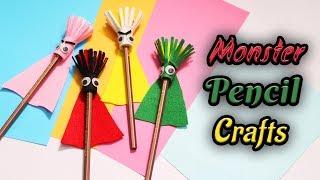 DIY Monster Pencil Toppers | Back To School Crafts | Stationery Fun Ideas