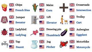 100+ Vocabulary Differences Between BRITISH And AMERICAN English | BRITISH Vs. AMERICAN English