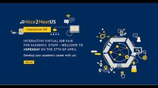 INTERACTIVE VIRTUAL JOB FAIR FOR ACADEMIC STAFF | Nice2MeetUS