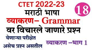 CTET marathi grammar questions   | व्याकरणावर  विचारले जाणारे प्रश्न  |imp topics