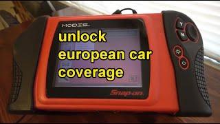 Snap On Modis european car coverage activation in 2023