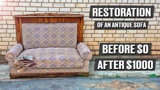 Restoration of an antique sofa from the trash | Restoration of antique