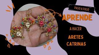 Cómo hacer aretes de catrina en alambre...Aprende a hacer aretes  alambrismo...aretes alambriso Diy