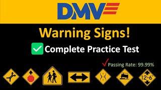 DMV Road Sign 2025 Complete Practice Test (WARNING SIGNS) with Explanation