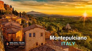 Montepulciano a beautiful medieval Italian town walking tour 4k video in Tuscany Italy