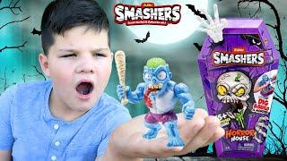 CALEB OPENS ZURU SMASHERS Horror House with DAD!!