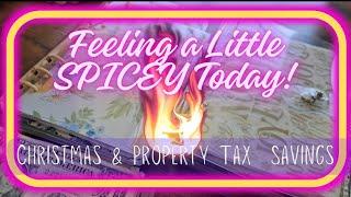 Stuffing the Christmas & Property Tax Binders. Extra spicy!  #savingmoney