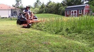 Mowing tall thick grass 15