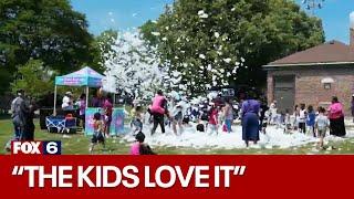 Foam party at Milwaukee park keeps kids cool | FOX6 News Milwaukee