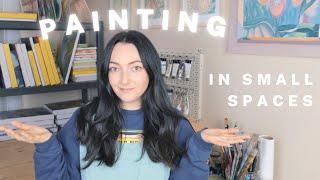 How to MAKE ART in a Small Space | Tiny Art Studio Setup Tips