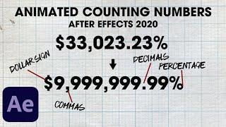 Numbers counting up with commas, decimals [ULTIMATE GUIDE] - After Effects 2020 Update