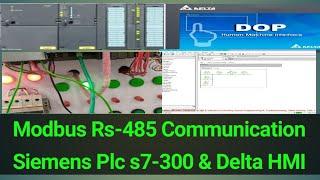 Modbus Rs-485 Communication Siemens Plc s7-300 & Delta HMI Programming