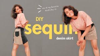 DIY (no-sew) Sequin Skirt | @meerakaneria