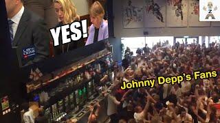 UK Fans Celebrate Johnny Depp's WIN in the Pub! 