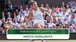 Longest Ever Ladies' Singles Semi-Final! | Jasmine Paolini v Donna Vekic Highlights | Wimbledon 2024