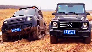 Land Rover Defender 110 3.0L vs Mercedes G500 4.0L V8 vs Land Rover Discovery 4 | Extreme Off-road