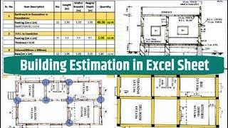 Full Building Estimation in Excel sheet || Estimation and Costing Excel Sheet 2024